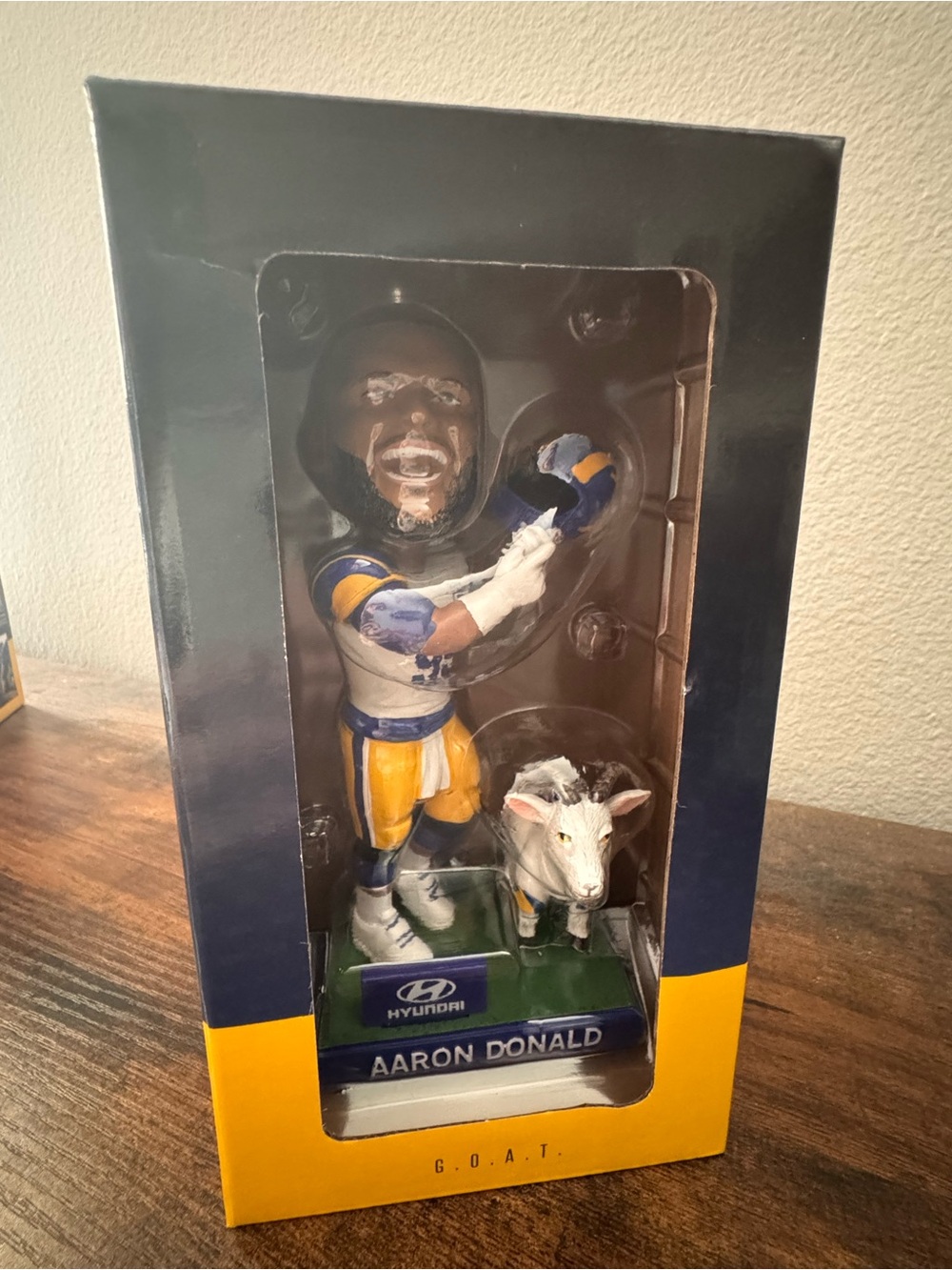 Aaron Donald G.O.A.T. Bobblehead - Blue & Yellow